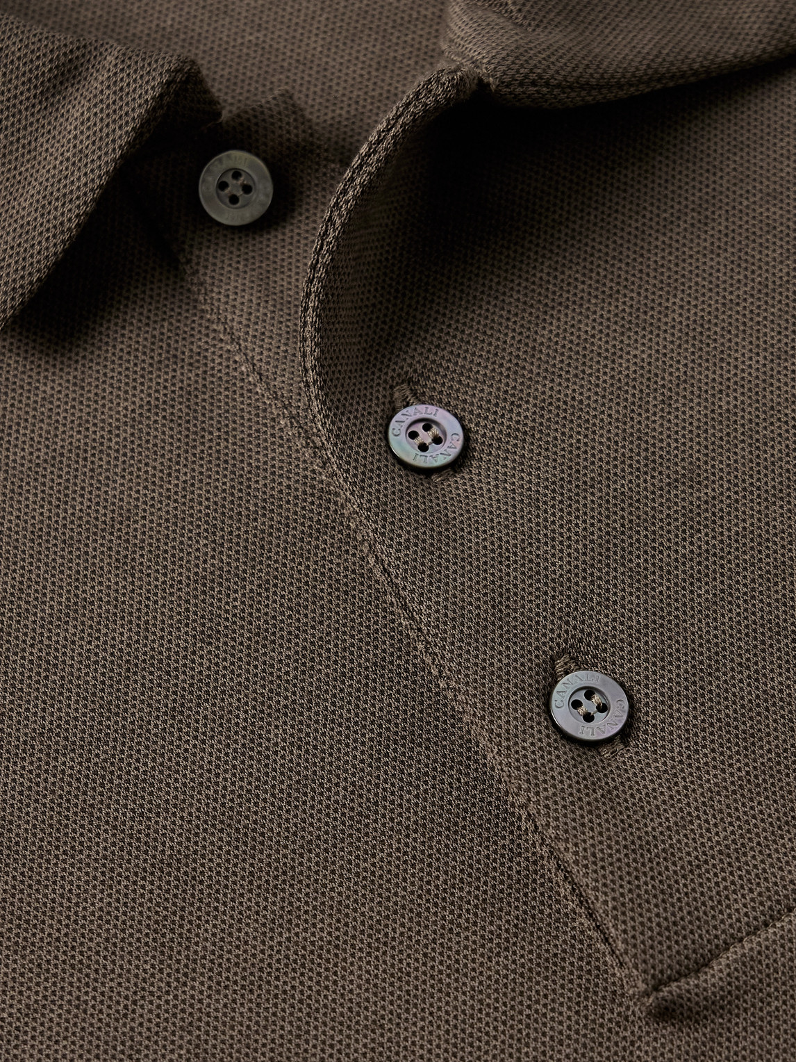Canali Slim-fit Cotton And Lyocell-blend Piqué Polo Shirt In Brown