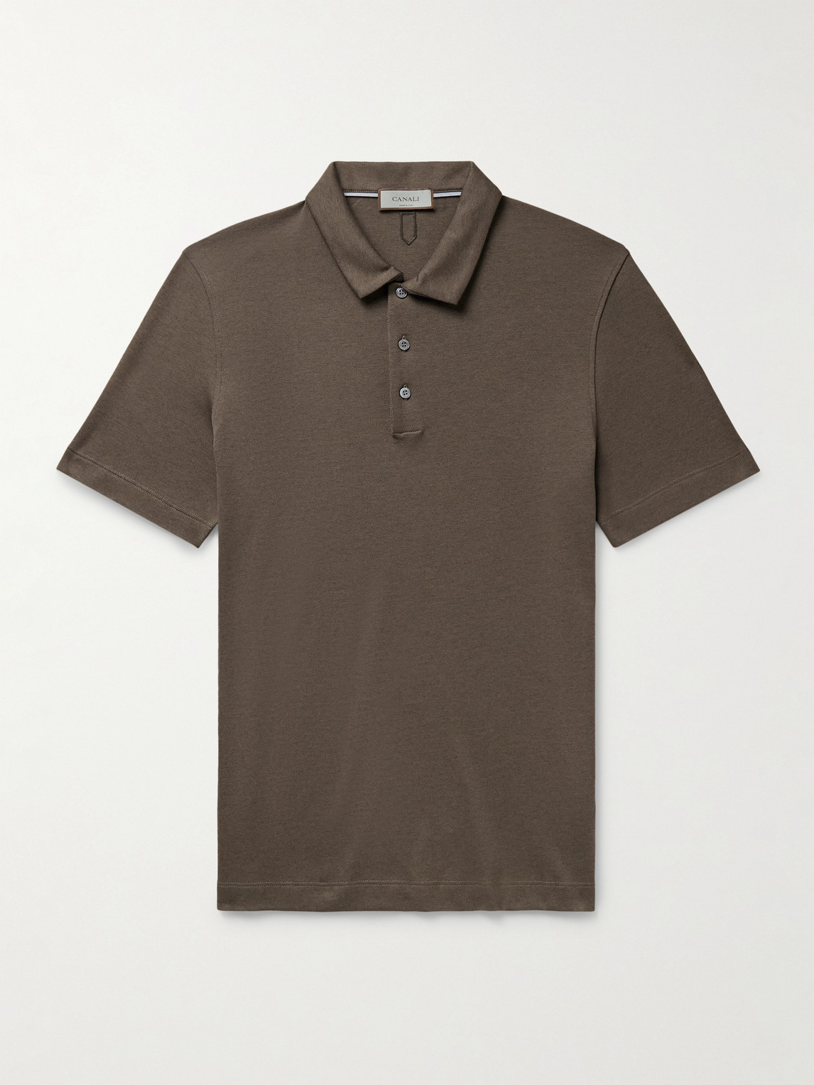 Canali Slim-Fit Cotton and Lyocell-Blend Piqué Polo Shirt - Men