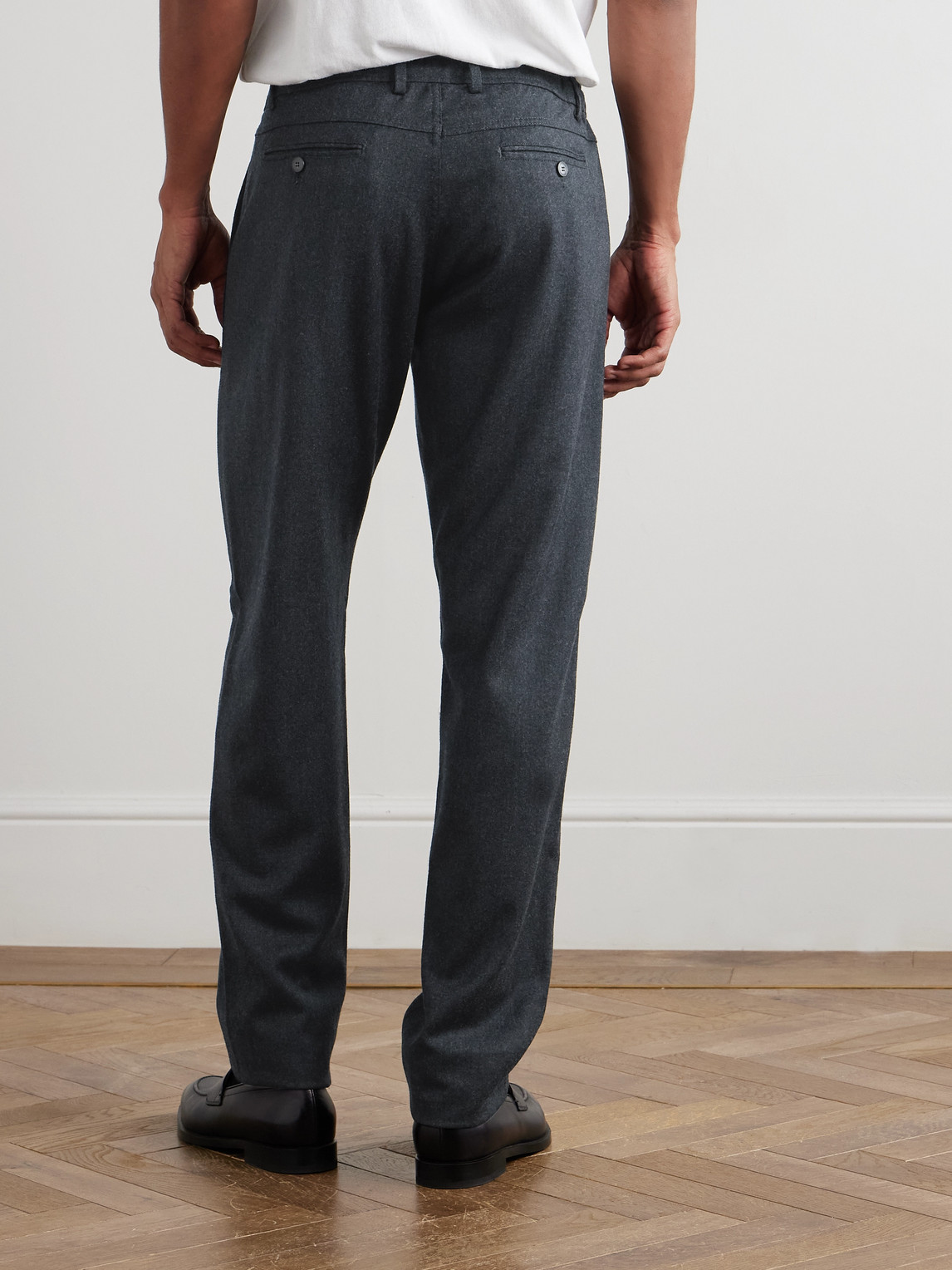 Canali Straight-leg Wool Trousers In Blue