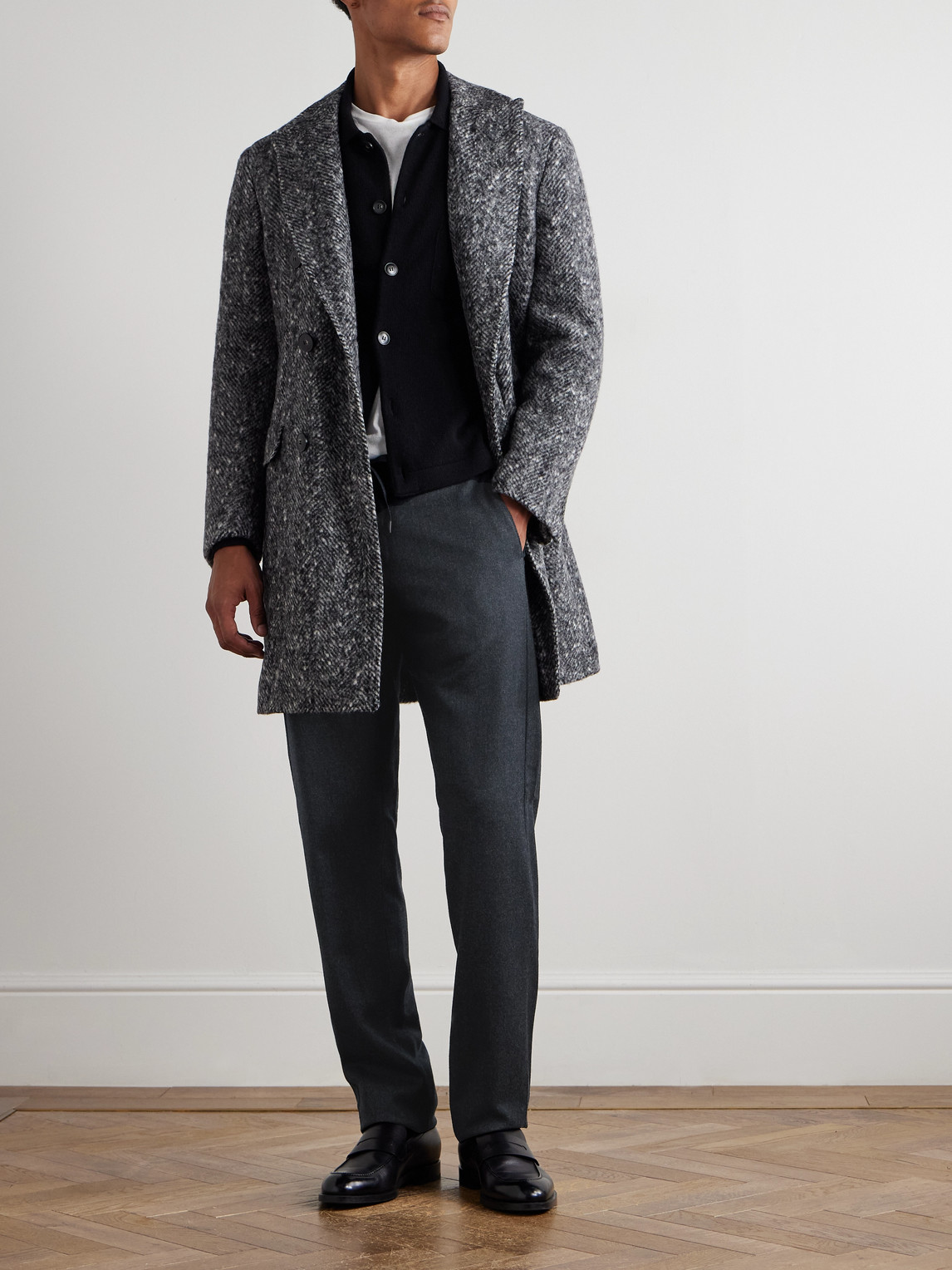 Canali Straight-leg Wool Trousers In Blue