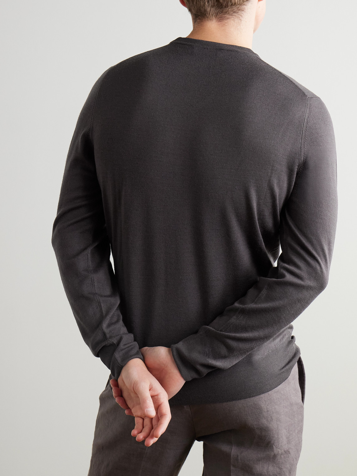 Canali Wool Sweater In Brown