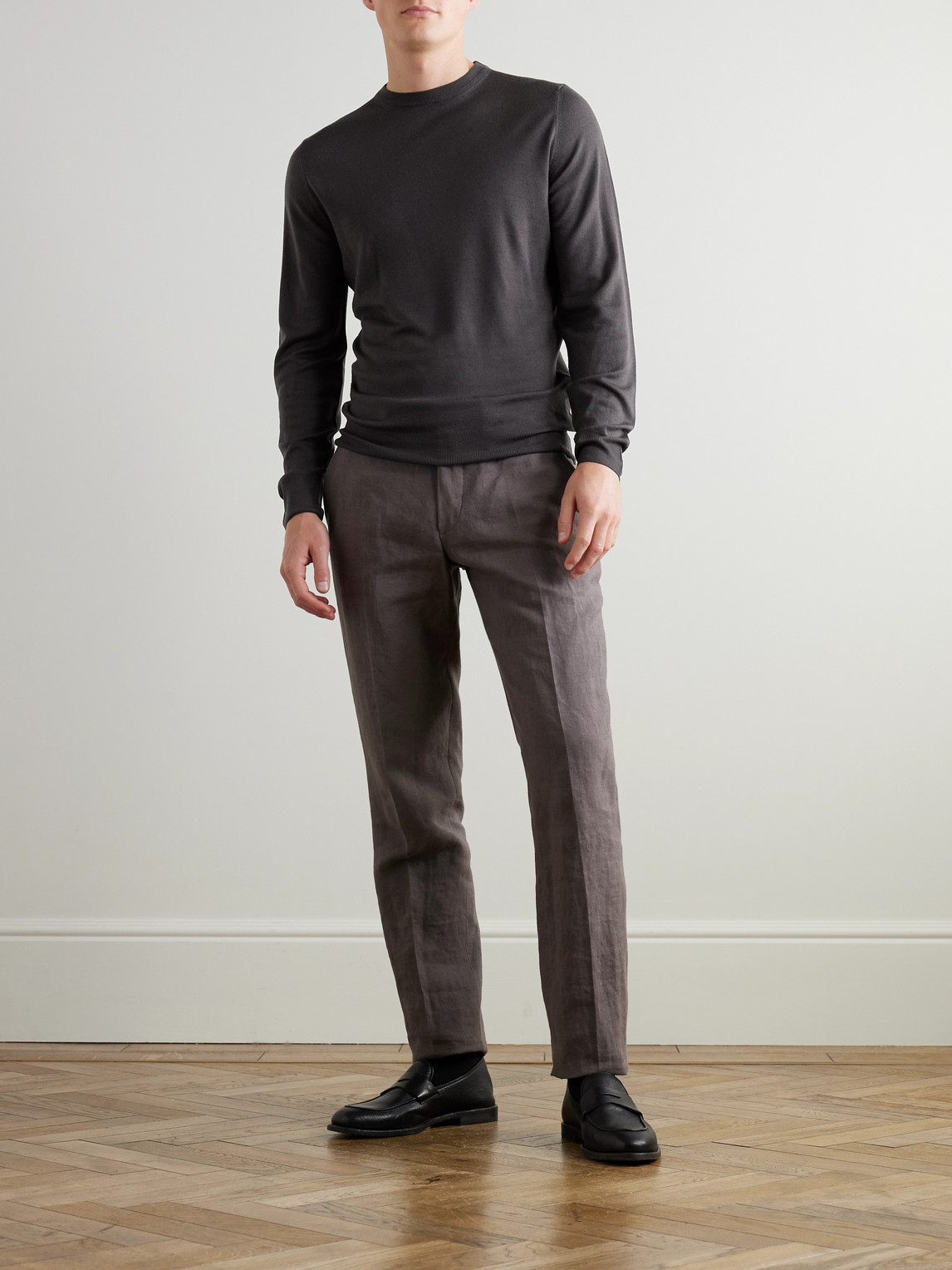 Canali Wool Sweater In Brown