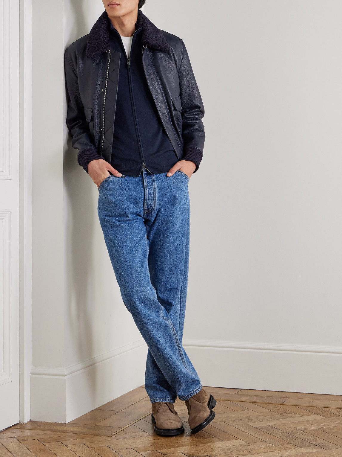 Canali Wool Zip-up Cardigan In Blue