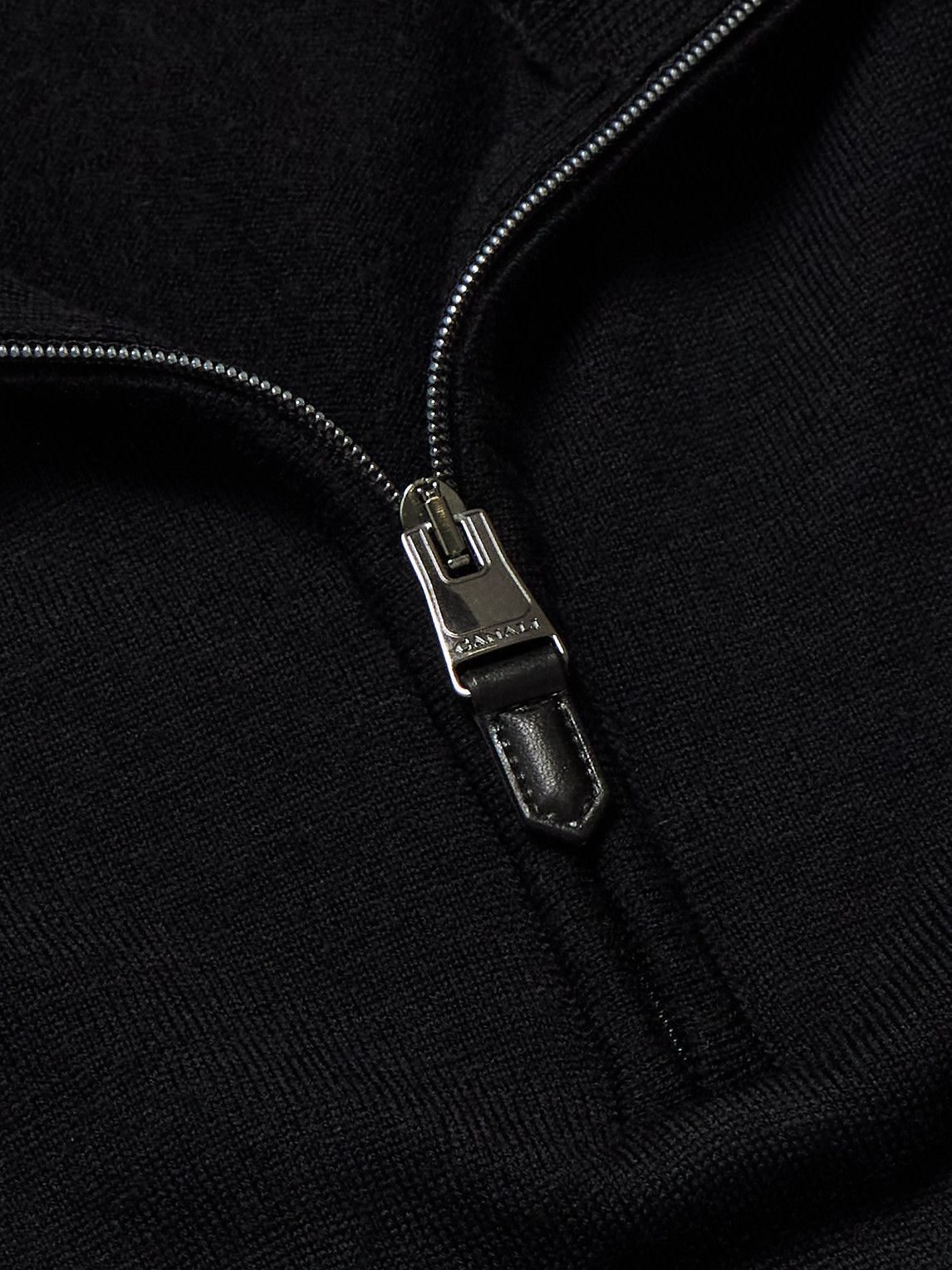 Canali Half-zip Wool Sweater In Black