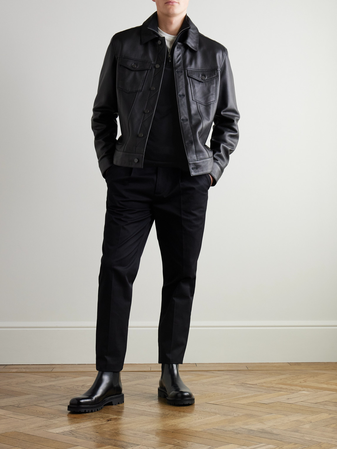 Canali Half-zip Wool Sweater In Black