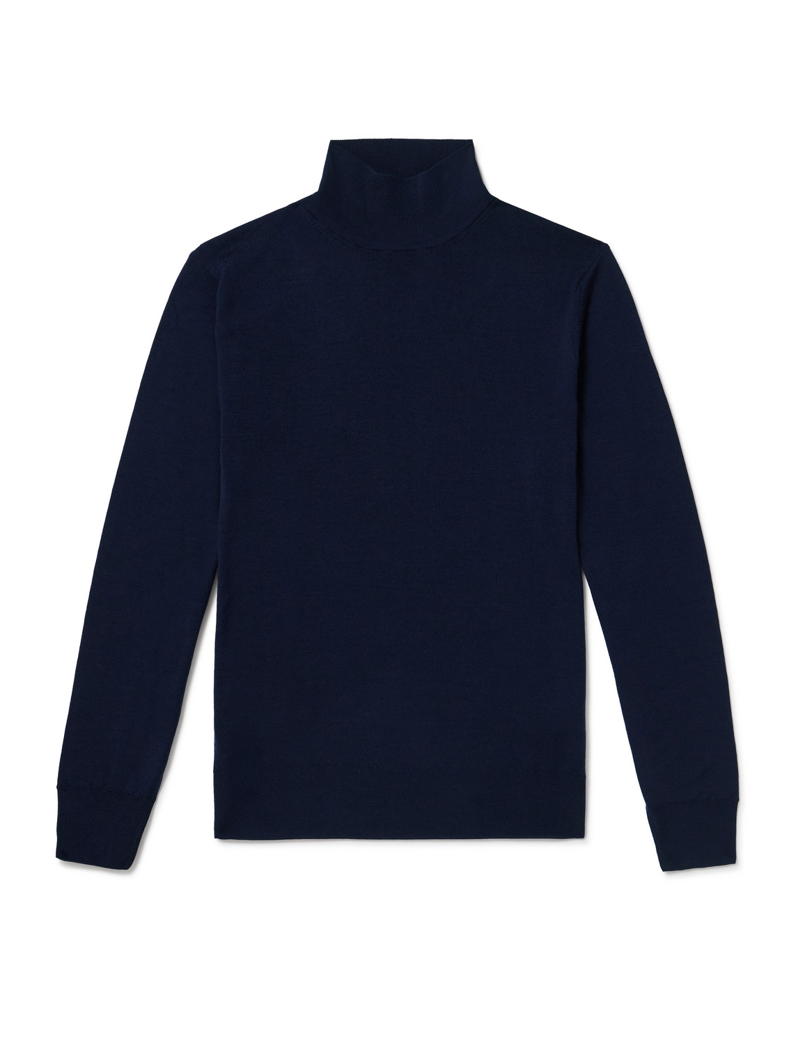 Canali Wool Rollneck Sweater In Blue