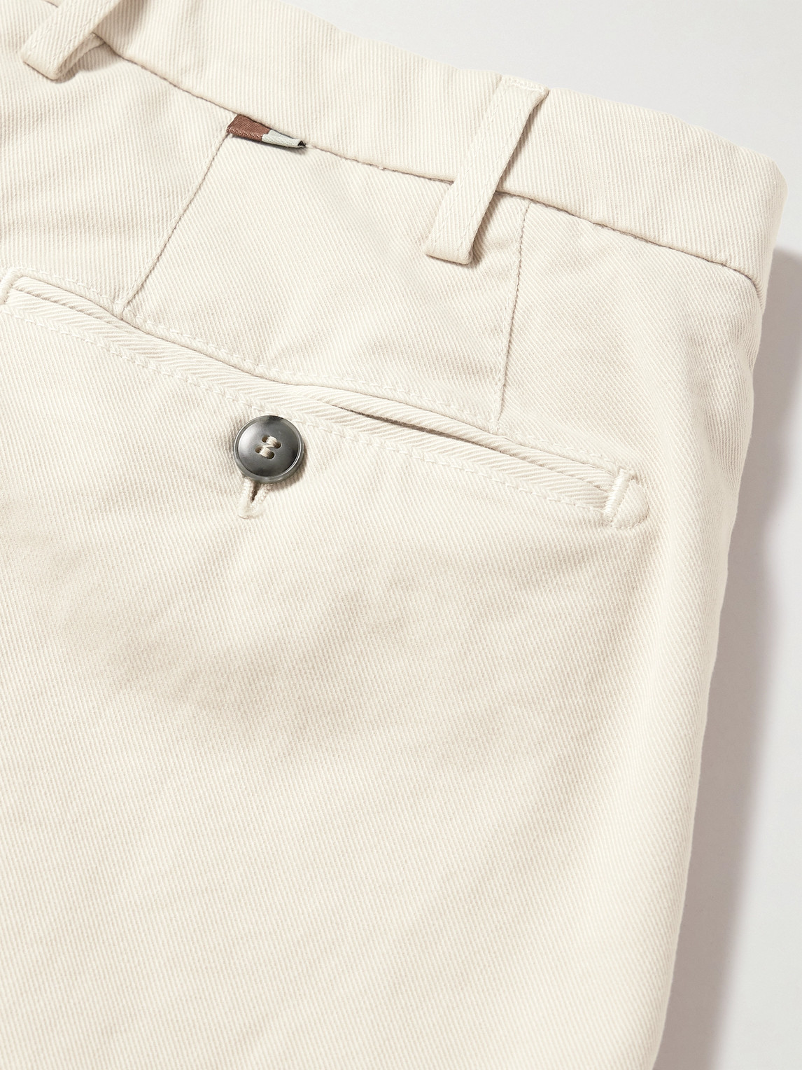 Canali Slim-fit Straight-leg Garment-dyed Stretch-cotton Twill Chinos In Neutral