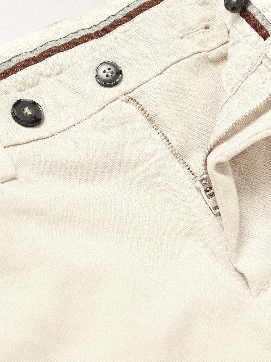 Canali Slim-fit Straight-leg Garment-dyed Stretch-cotton Twill Chinos In Neutral