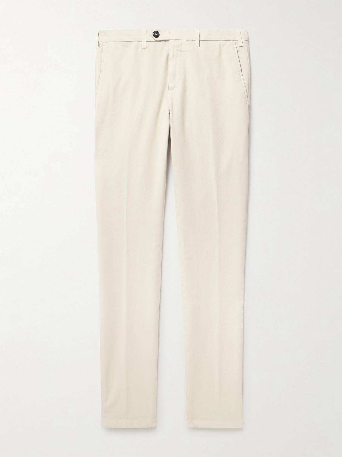 Canali Slim-fit Straight-leg Garment-dyed Stretch-cotton Twill Chinos In Neutral