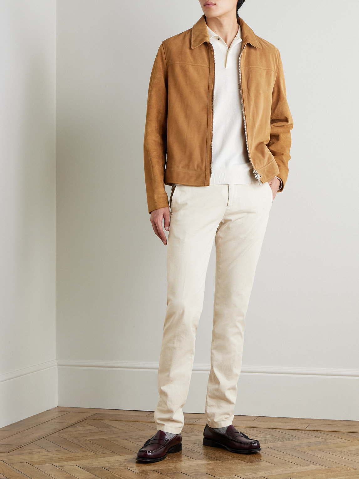 Canali Slim-fit Straight-leg Garment-dyed Stretch-cotton Twill Chinos In Neutral