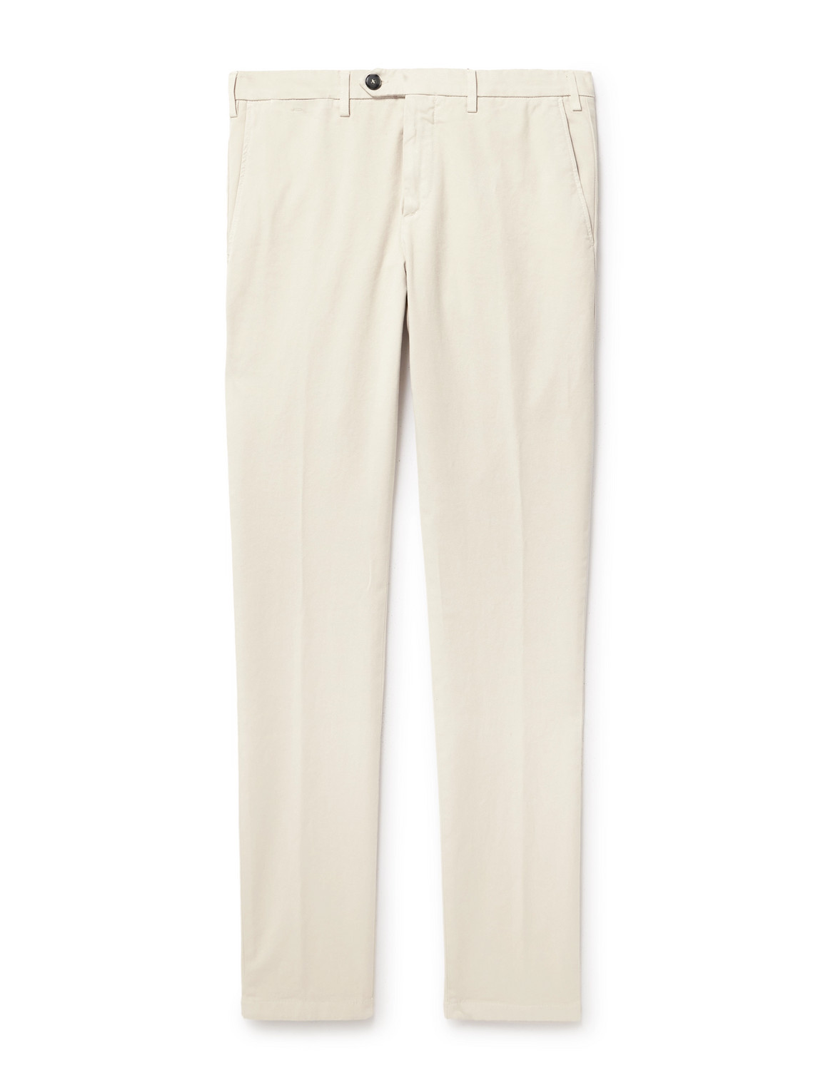 Canali Slim-fit Straight-leg Garment-dyed Stretch-cotton Twill Chinos In Neutral