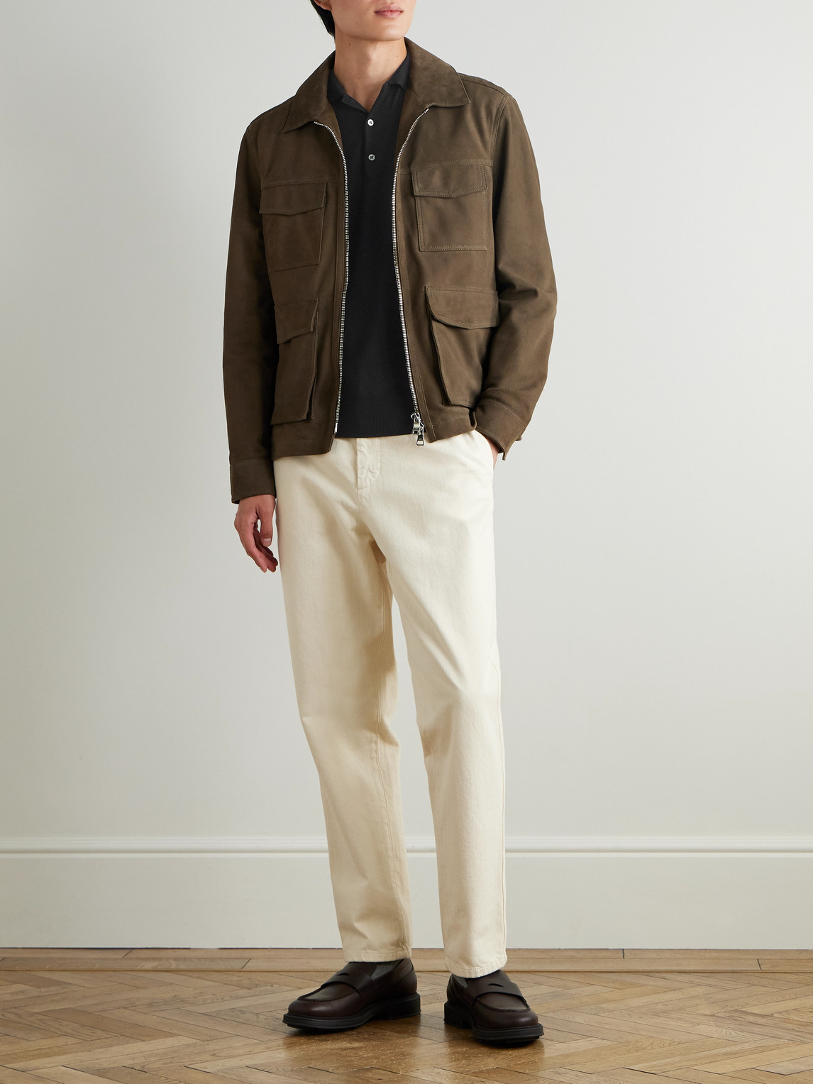Canali Wool Polo Shirt In Black