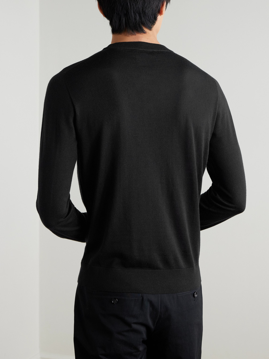 Canali Wool Sweater In Black