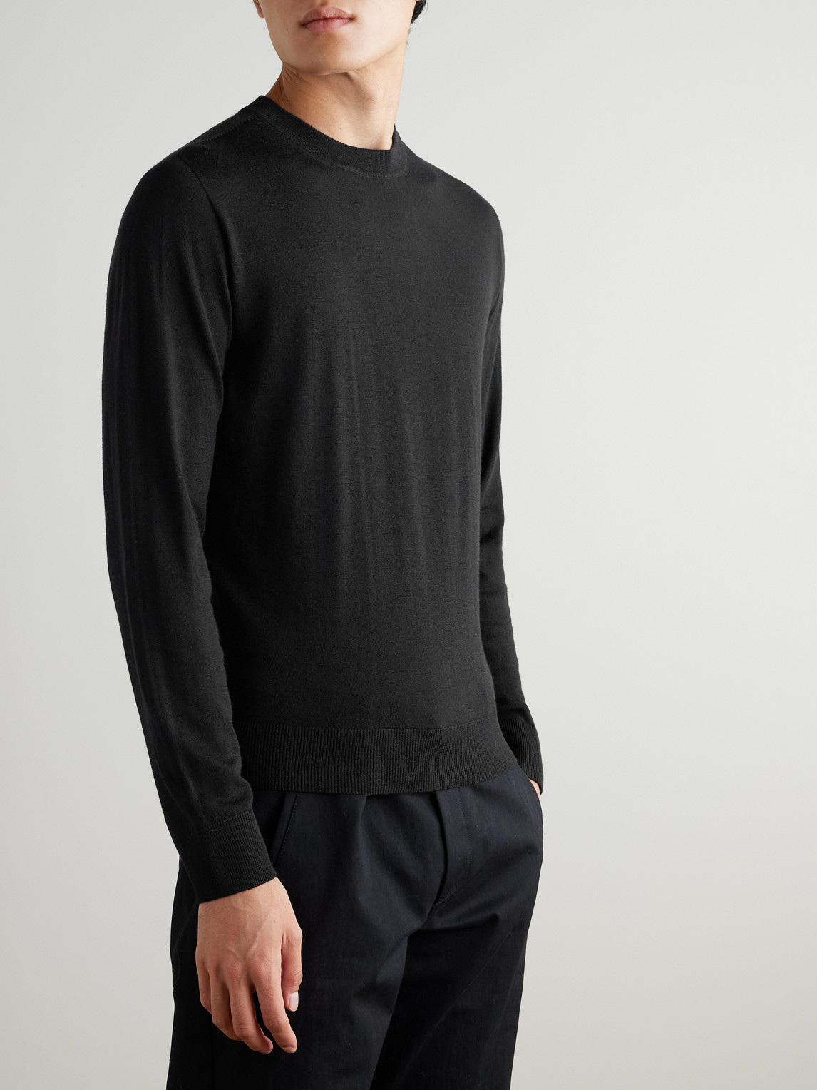 Canali Wool Sweater In Black