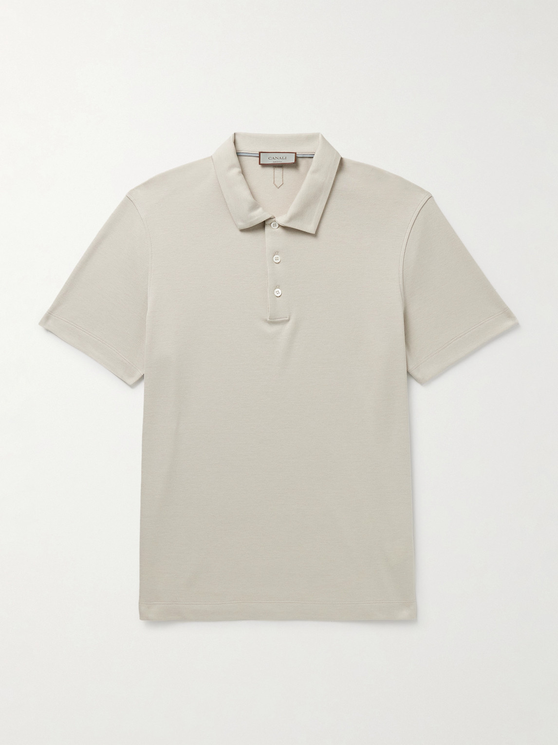 Canali Slim-Fit Cotton and Lyocell-Blend Piqué Polo Shirt - Men