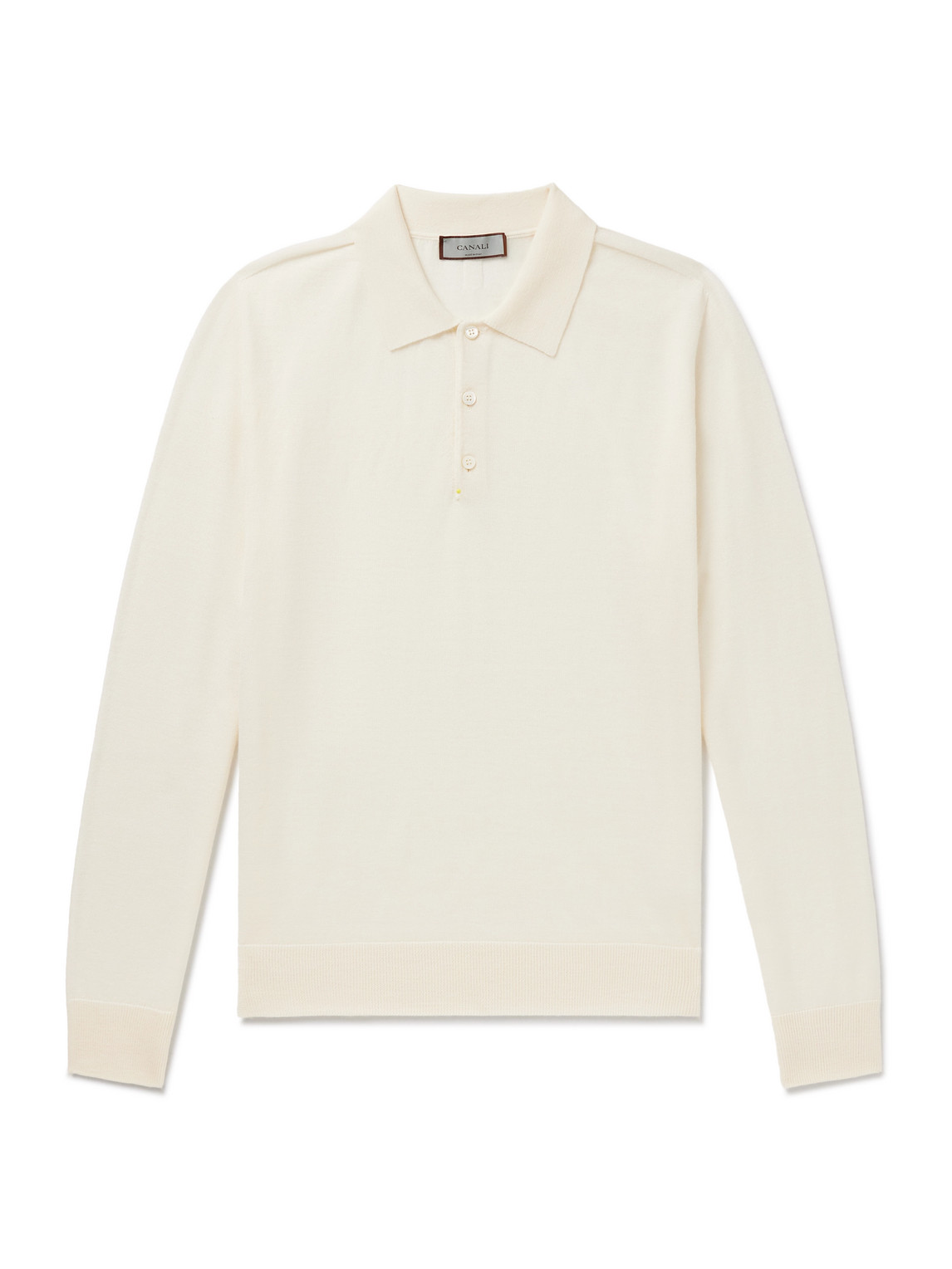 Canali Slim-fit Wool Polo Shirt In Brown