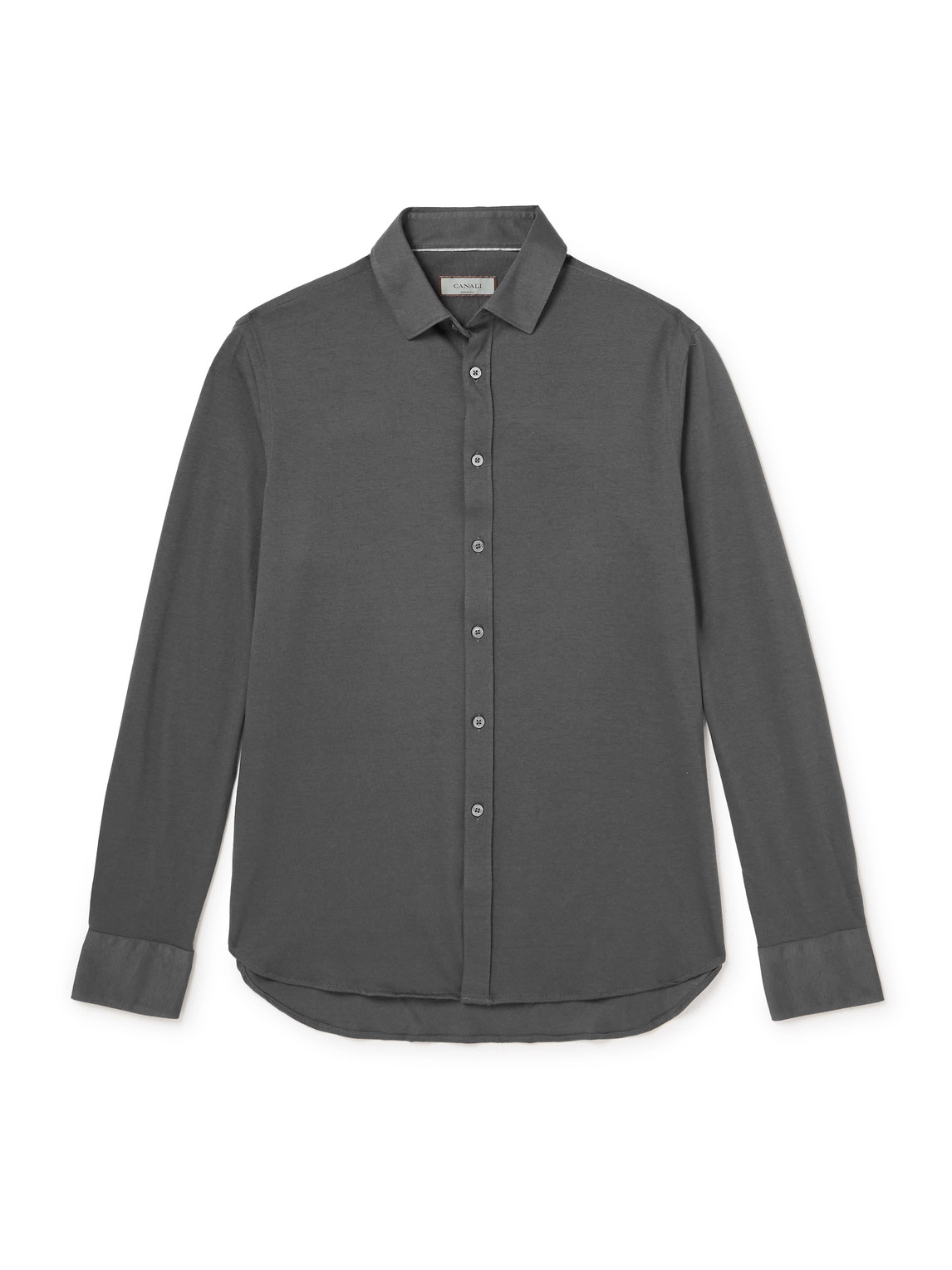 Canali Cotton And Cashmere-blend Shirt In Gray