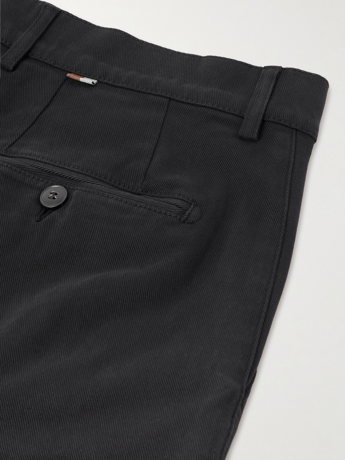 Canali Straight-leg Garment-dyed Cotton-blend Twill Chino In Black