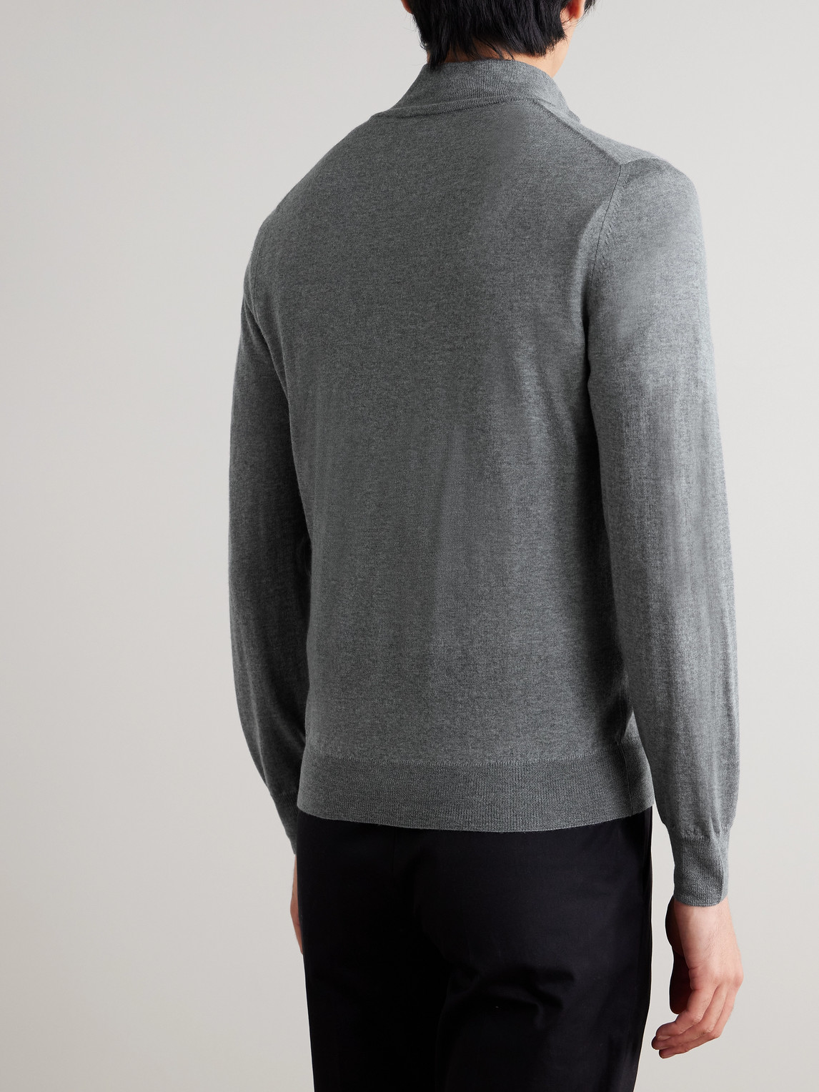  Canali - Wool Half-zip Sweater - Men - Gray - It 54 
