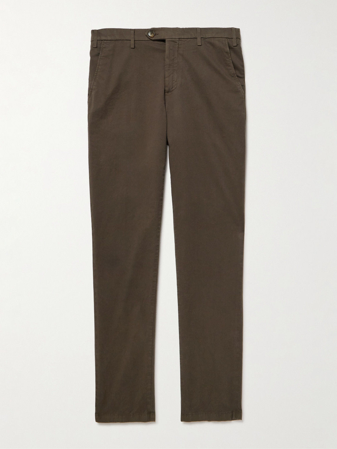 Canali Slim-Fit Tapered Cotton-Blend Twill Trousers - Men