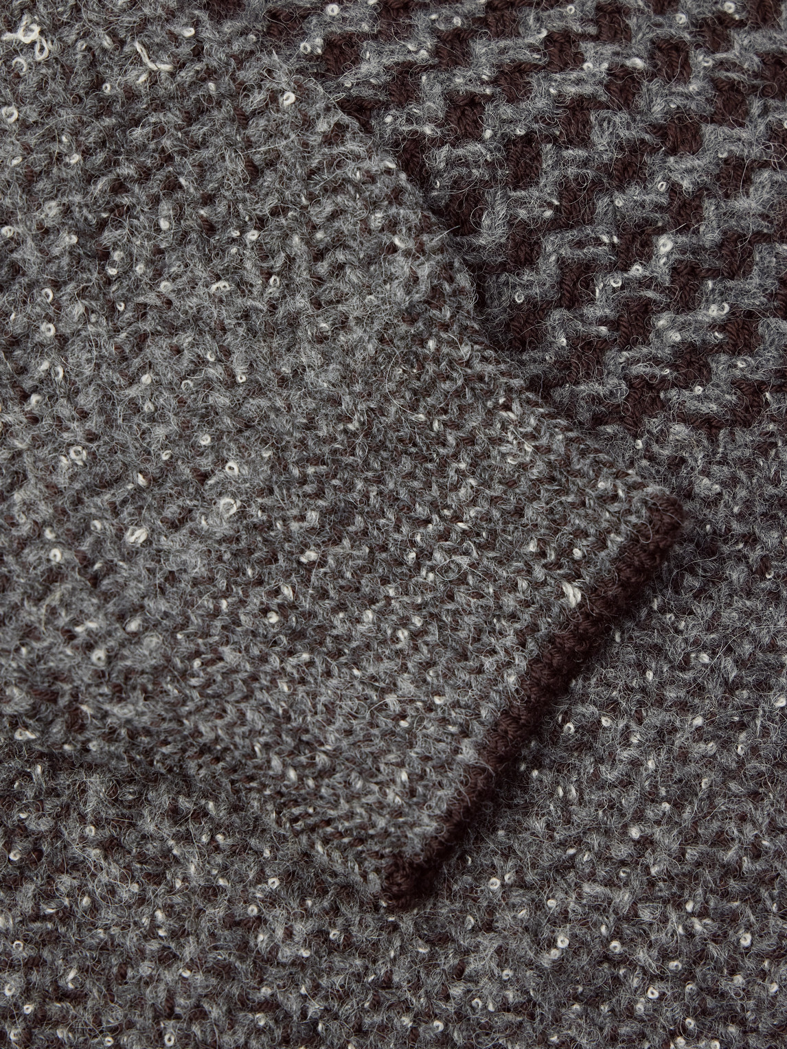 Canali Embroidered Wool Blend Sweater In Gray