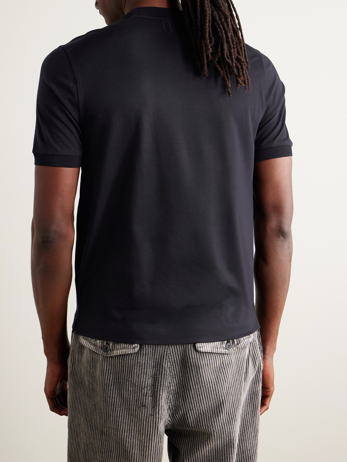 Canali Crewneck Jersey T-shirt In Black