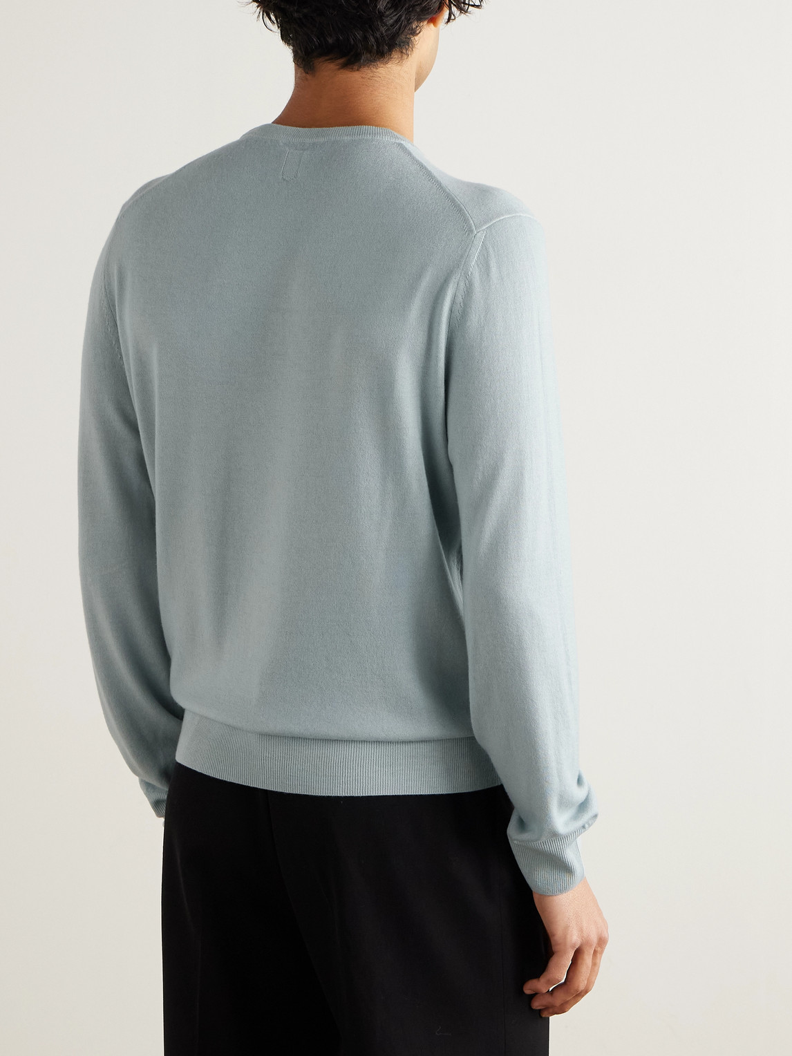 Canali Slim-fit Cashmere Sweater In Blue