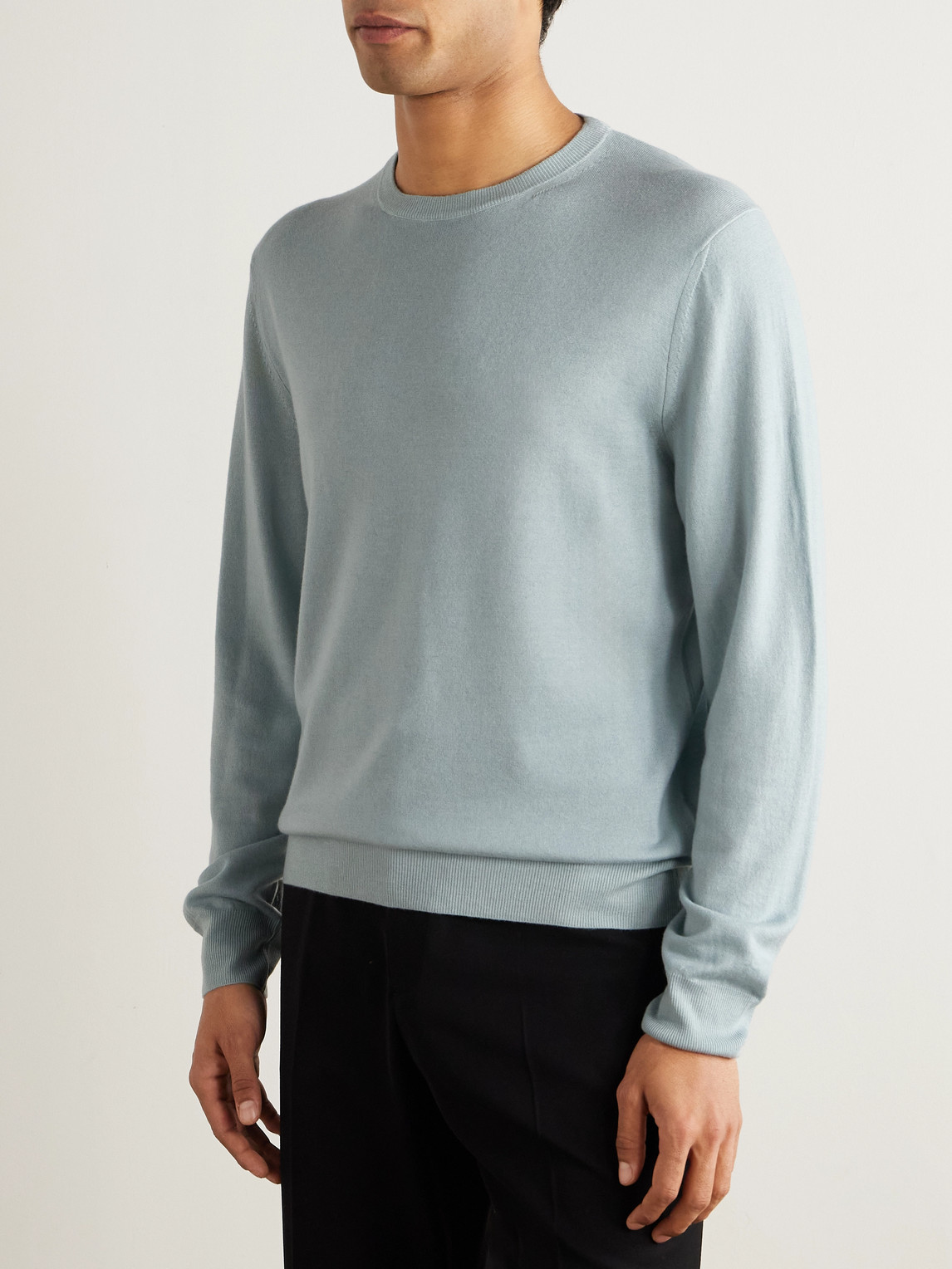 Canali Slim-fit Cashmere Sweater In Blue