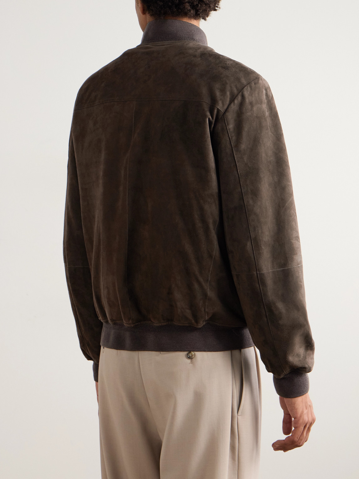  Canali - Suede Bomber Jacket - Men - Brown - It 46 