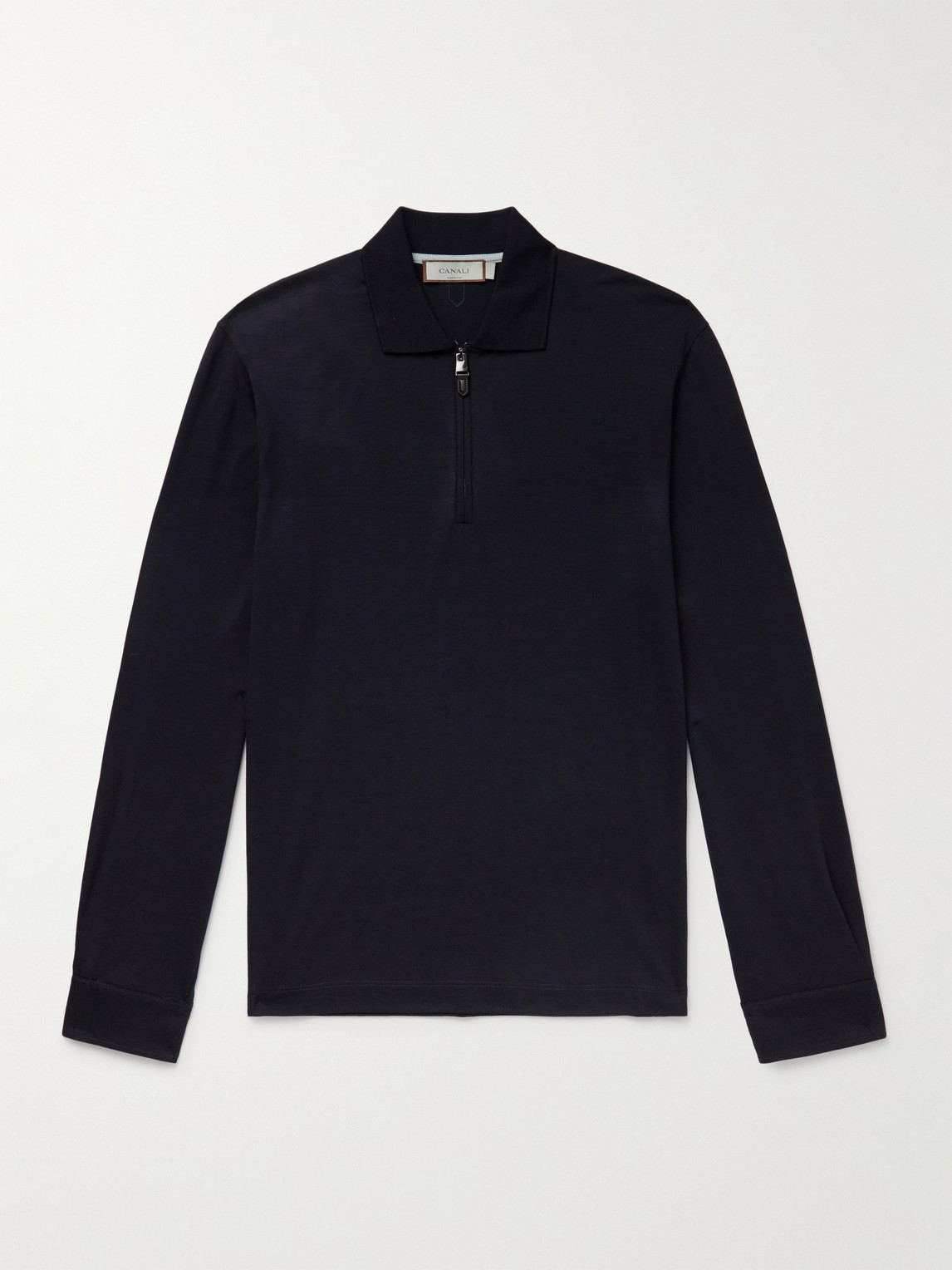 Canali Wool Half-Zip Polo Shirt - Men