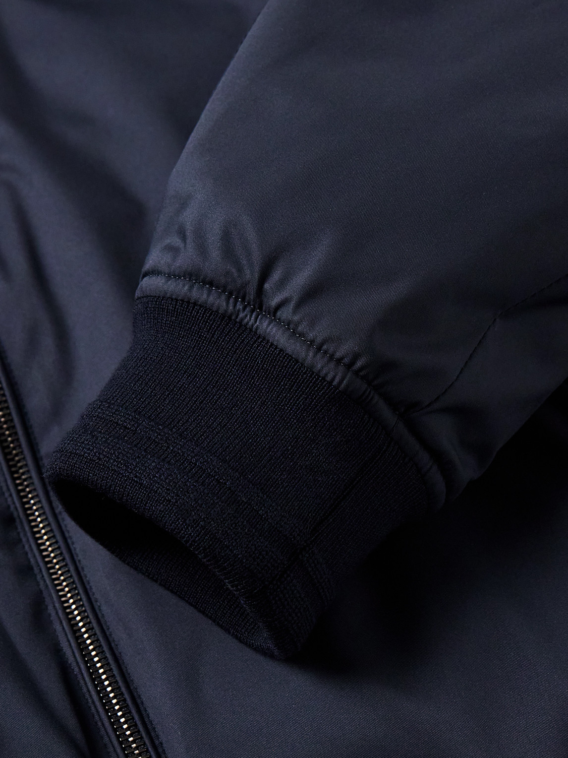 Canali Leather-trimmed Shell Down Bomber Jacket In Blue