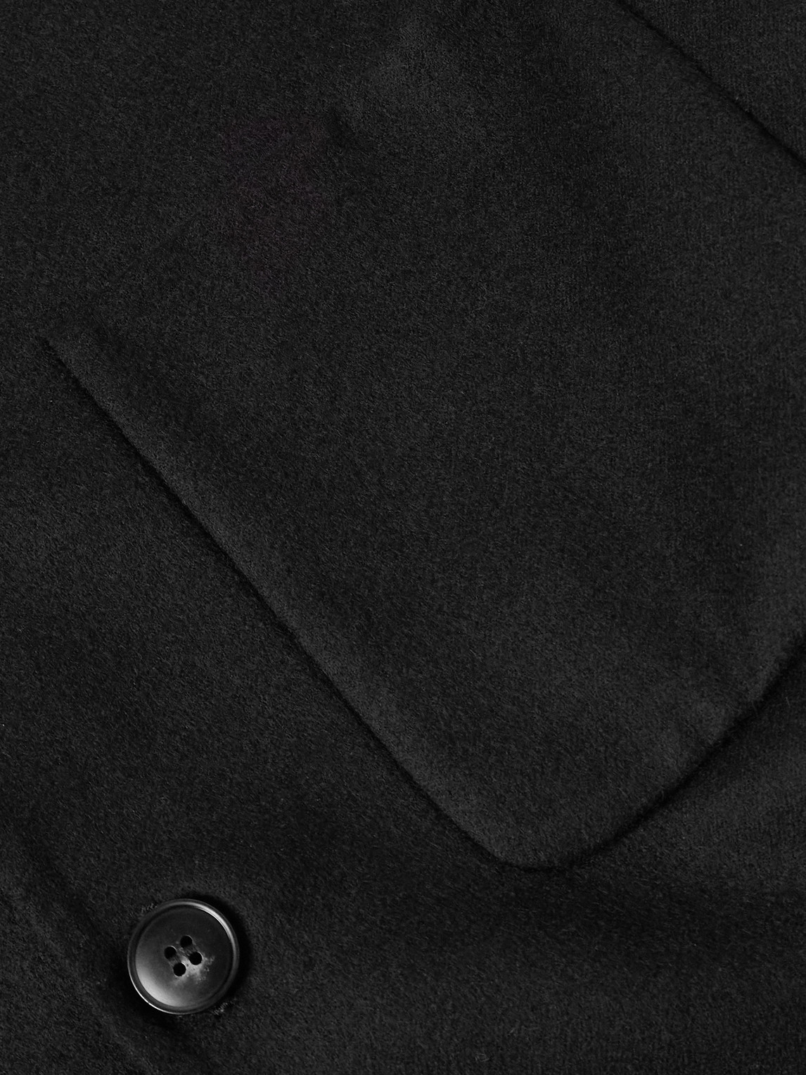 Canali Camp-collar Wool-blend Felt Overshirt In Black