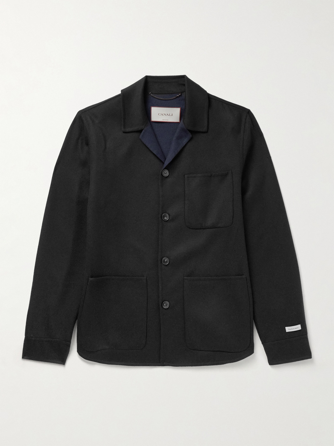 Canali Camp-Collar Wool-Blend Felt Overshirt - Men
