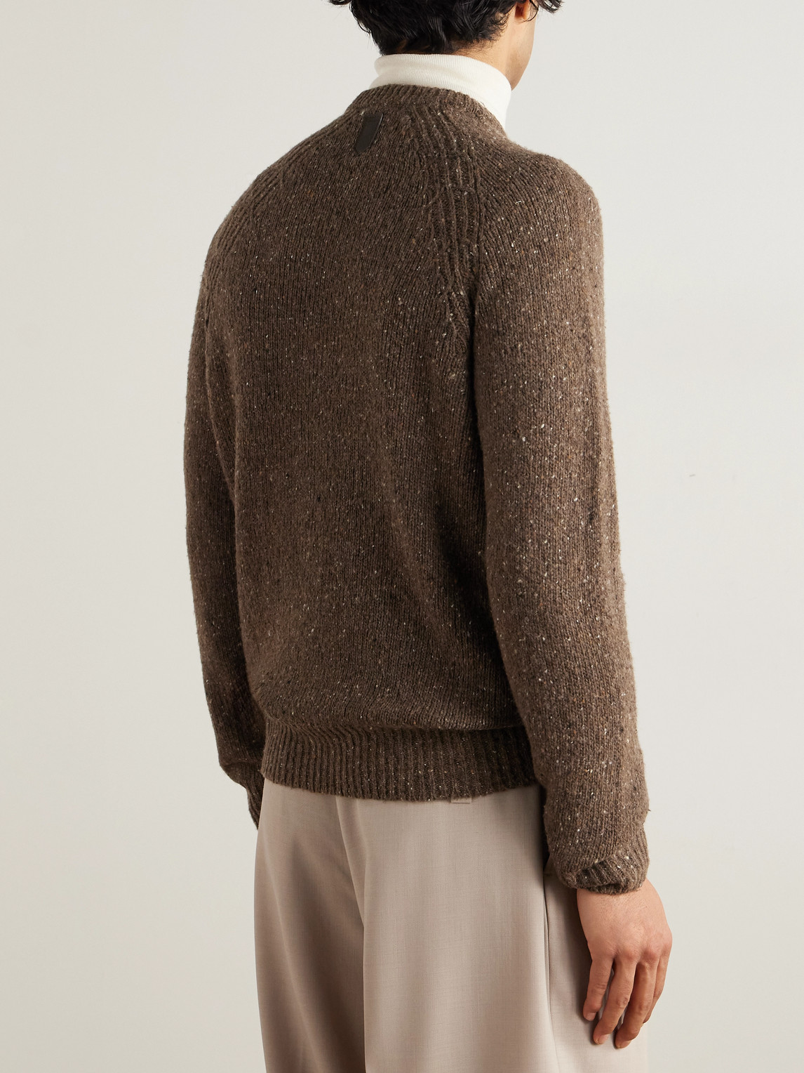 Canali Wool-blend Sweater In Brown
