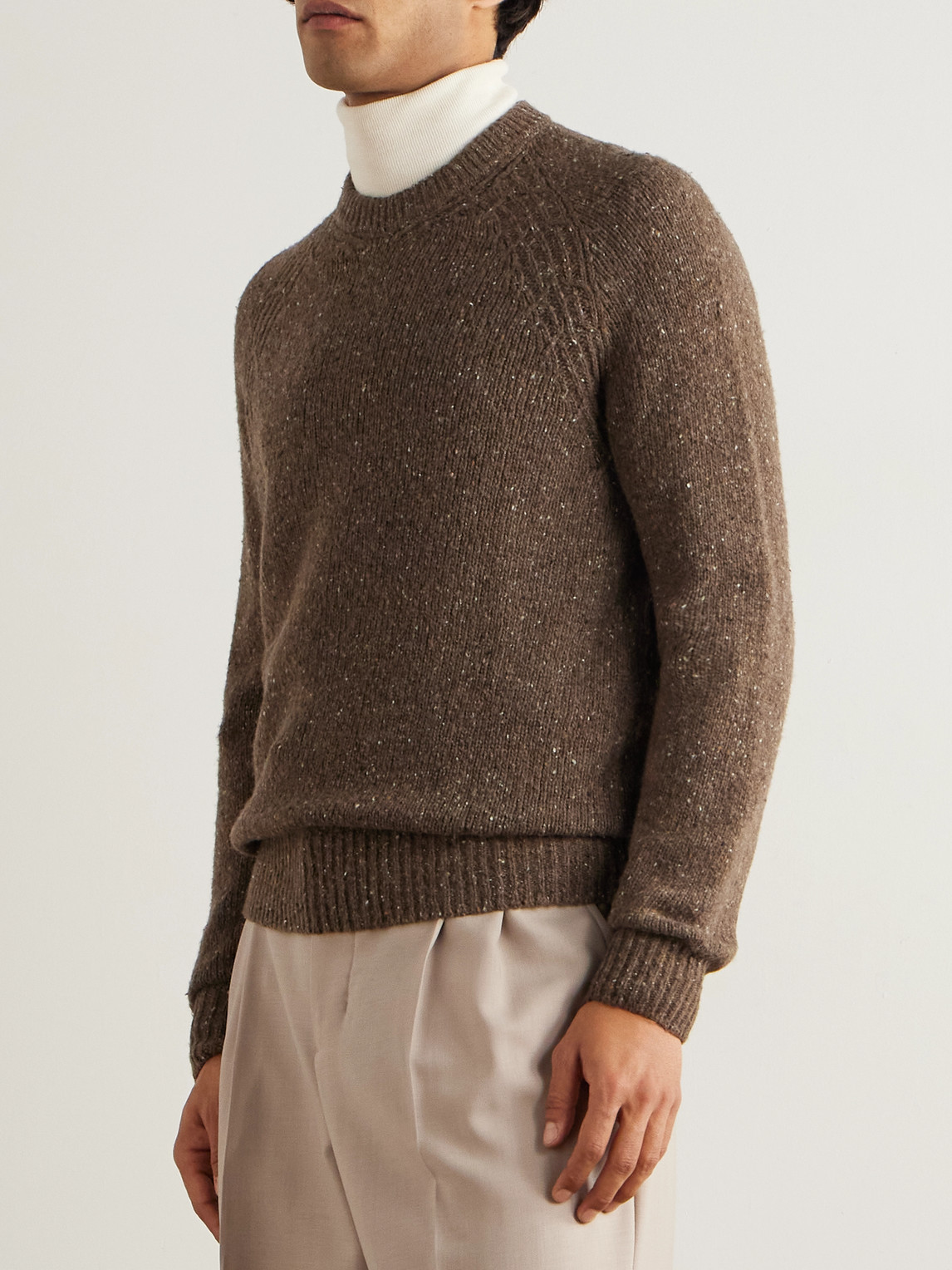 Canali Wool-blend Sweater In Brown