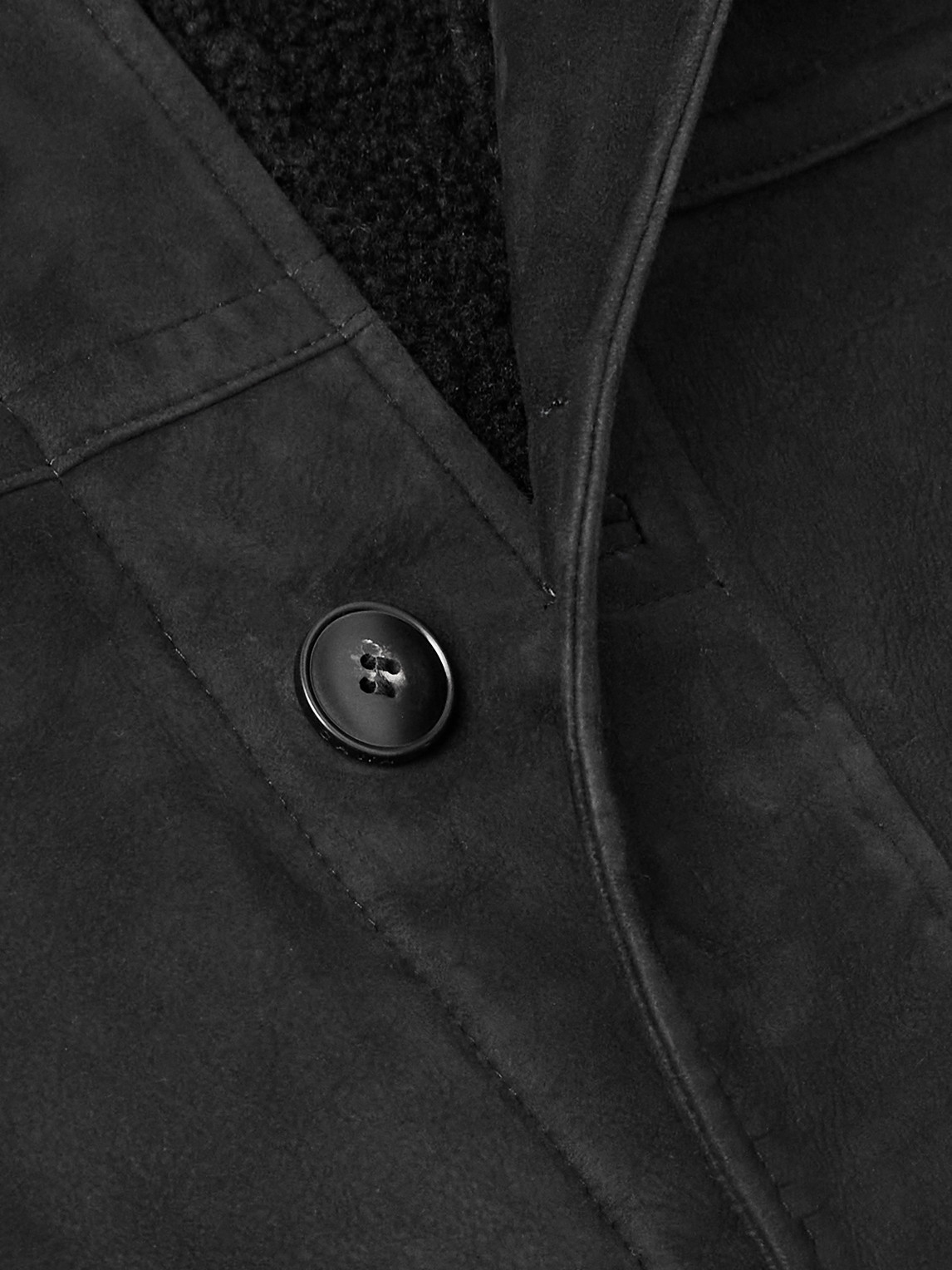 Canali Shearling Jacket In Black