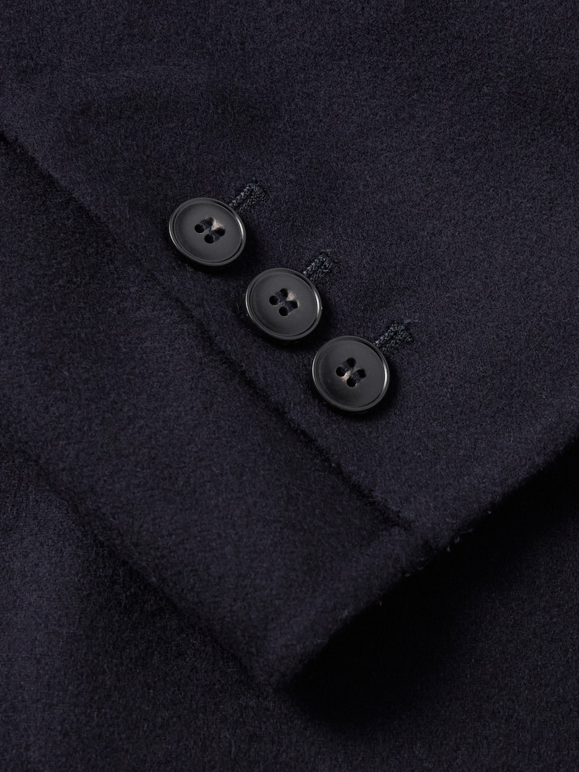 Canali Wool And Cashmere-blend Felt Overcoat In Black