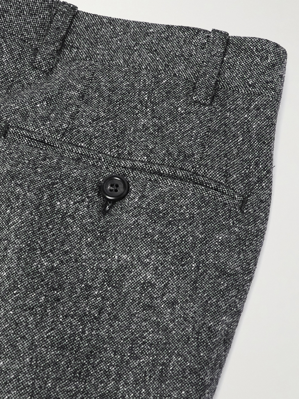 Canali Tapered Wool-blend Twill Suit Trousers In Gray