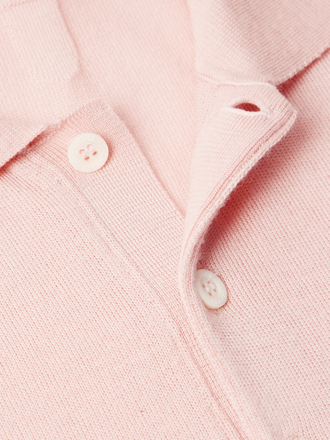 Canali Wool Polo Shirt In Pink