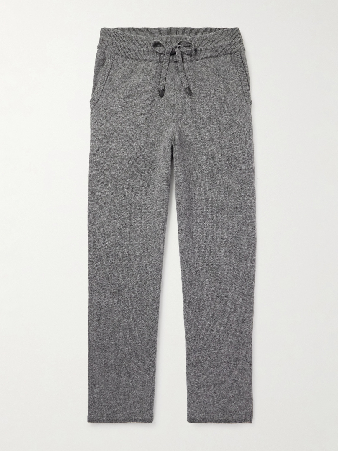Canali Tapered Wool And Cashmere-blend Sweatpants In Gray