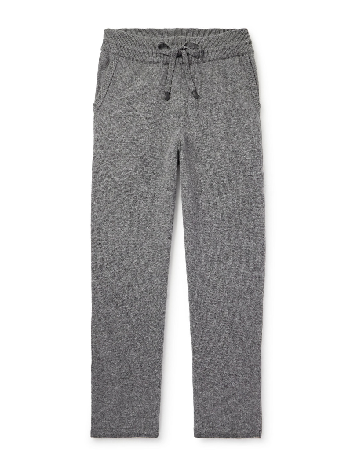 Canali Tapered Wool And Cashmere-blend Sweatpants In Gray