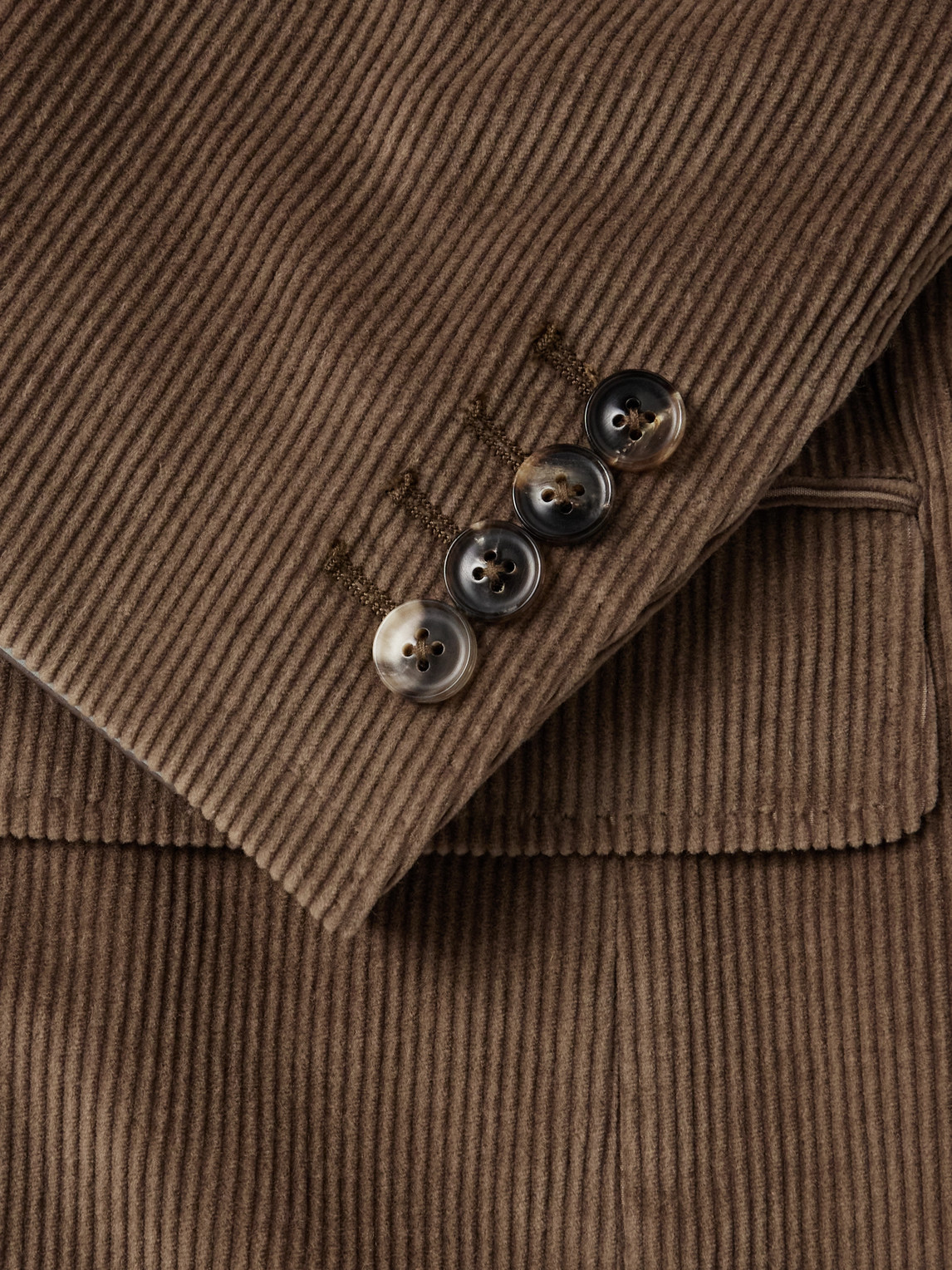 Canali Kei Slim-fit Cotton-blend Corduroy Suit Jacket In Brown