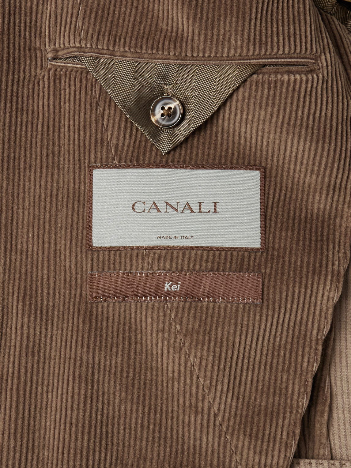 Canali Kei Slim-fit Cotton-blend Corduroy Suit Jacket In Brown