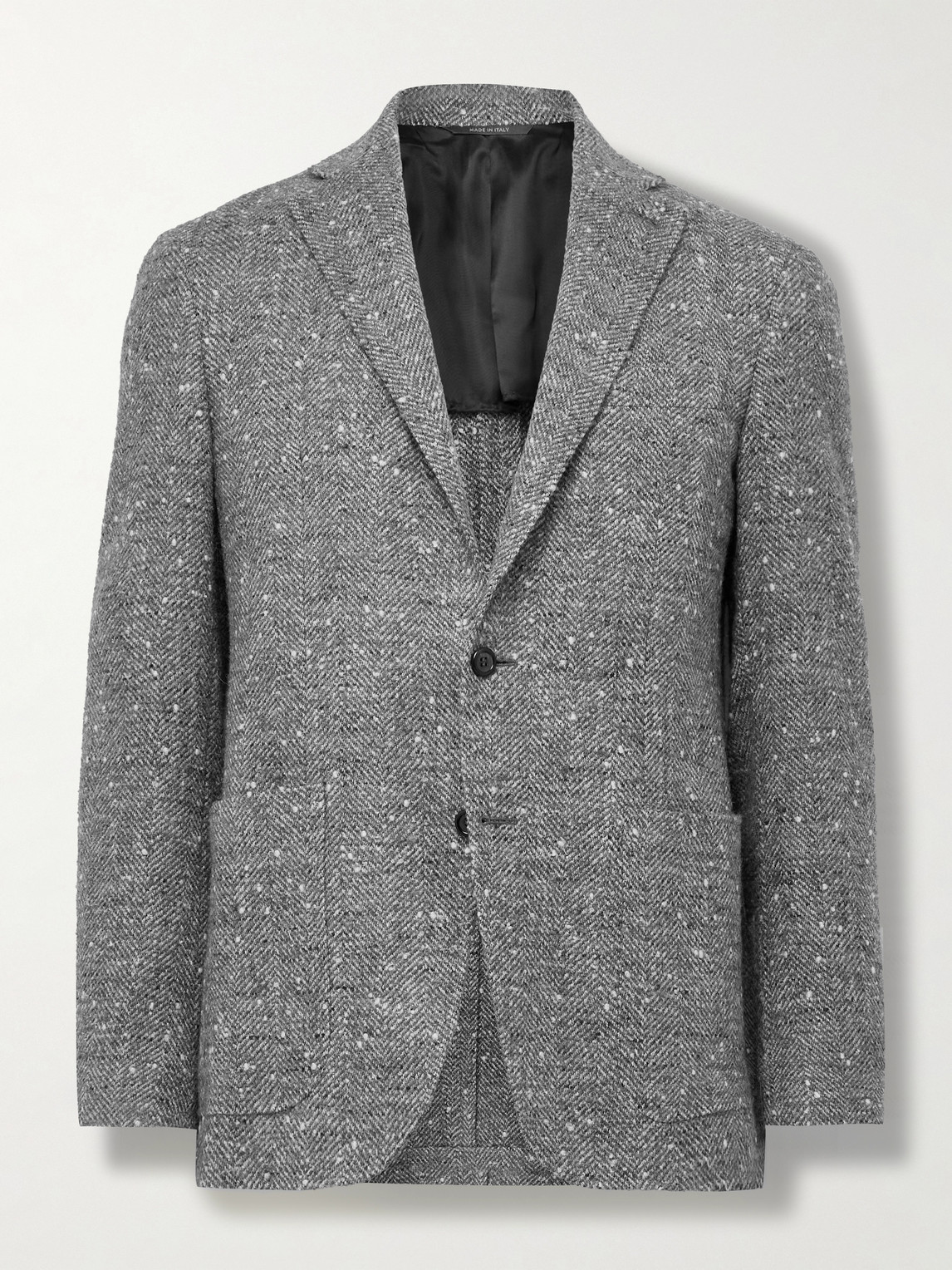 Canali Kei Herringbone Wool-Blend Blazer - Men