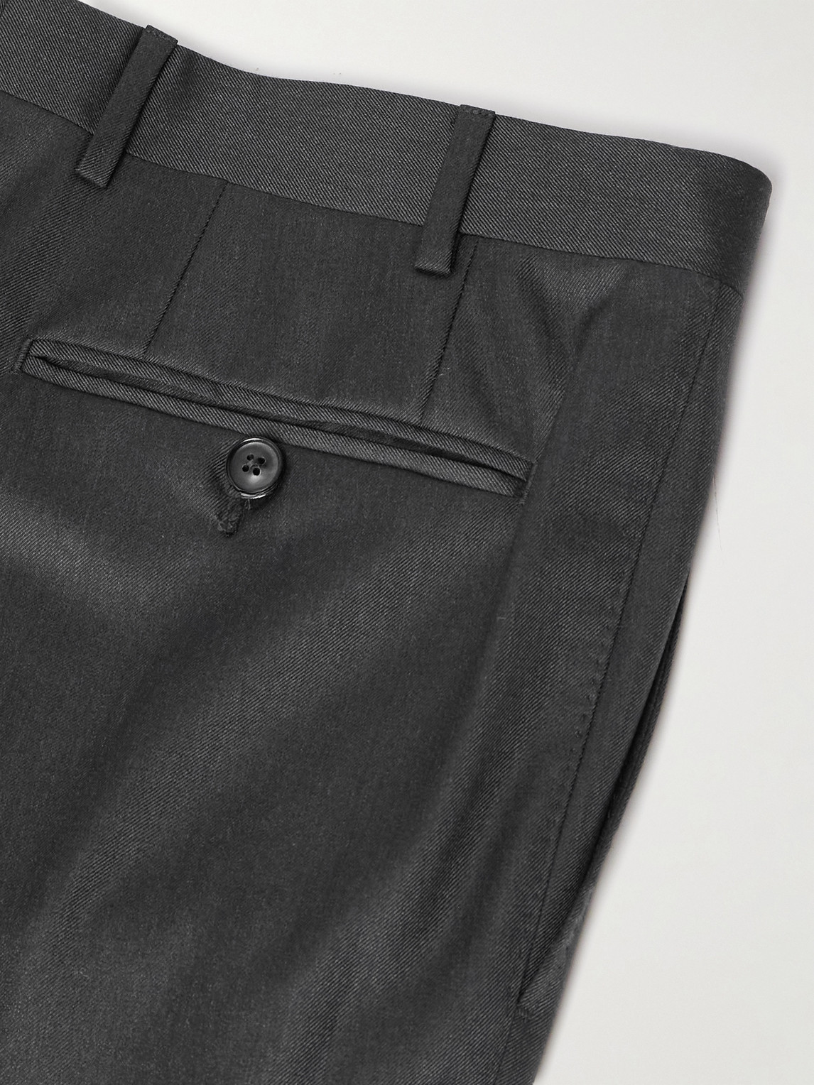 Canali Slim-fit Straight-leg Super 150s Wool-twill Suit Trousers In Black