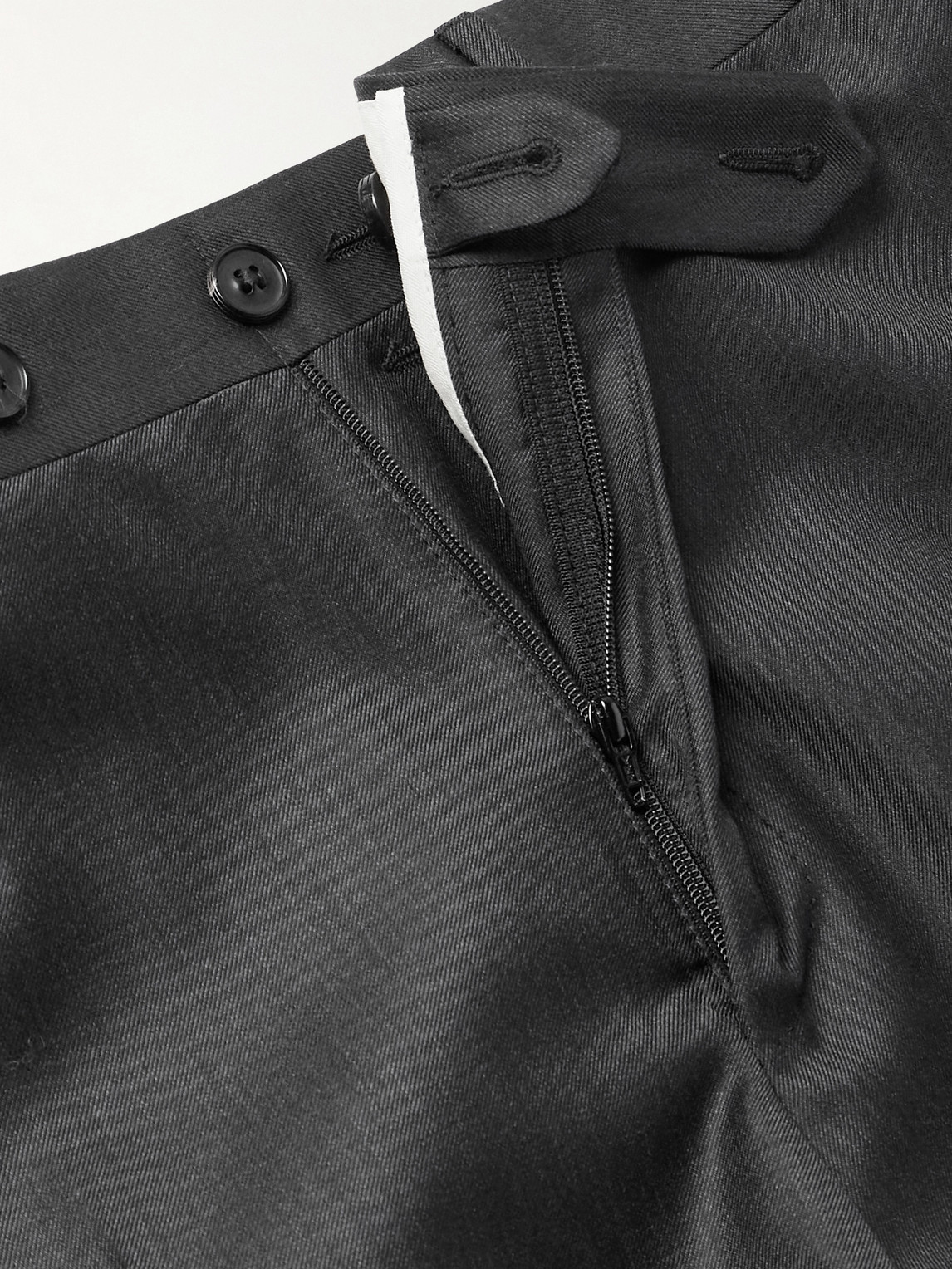 Canali Slim-fit Straight-leg Super 150s Wool-twill Suit Trousers In Black