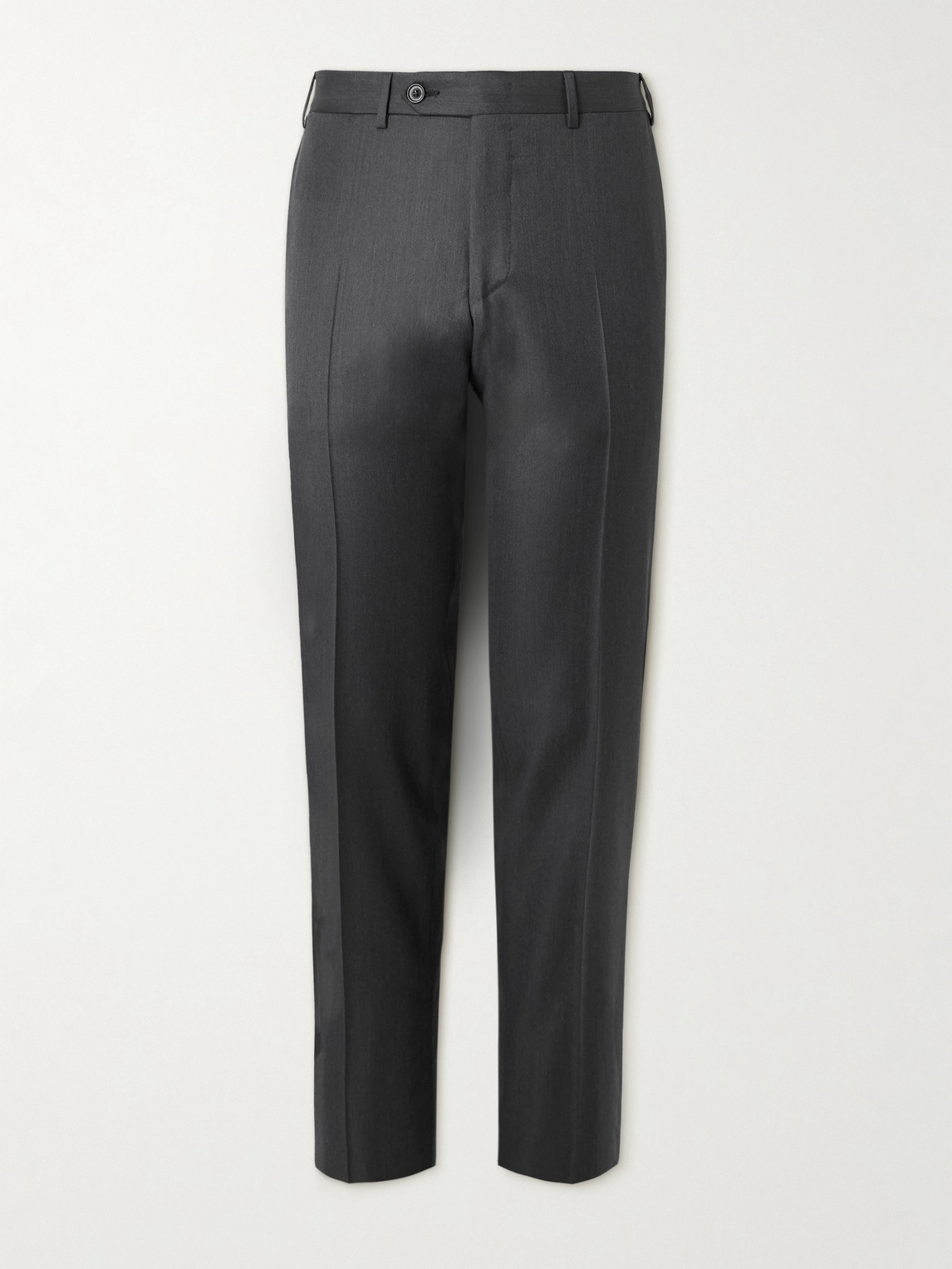 Canali Slim-fit Straight-leg Super 150s Wool-twill Suit Trousers In Black