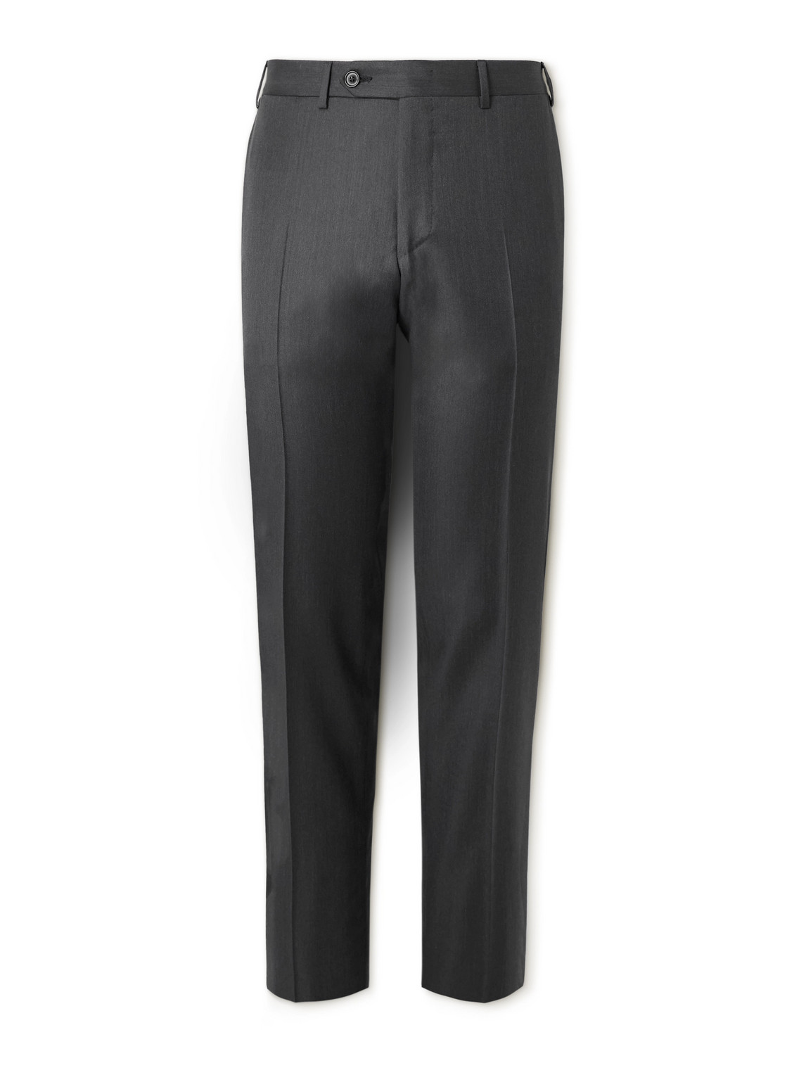 Canali Slim-fit Straight-leg Super 150s Wool-twill Suit Trousers In Black