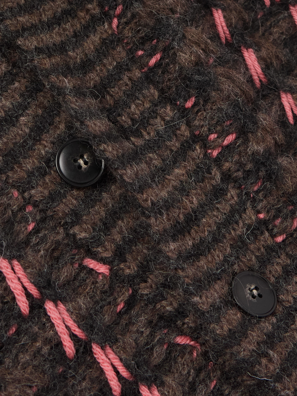 Canali Patterned Alpaca And Wool Blend Macro Jacquard Cardigan In Brown