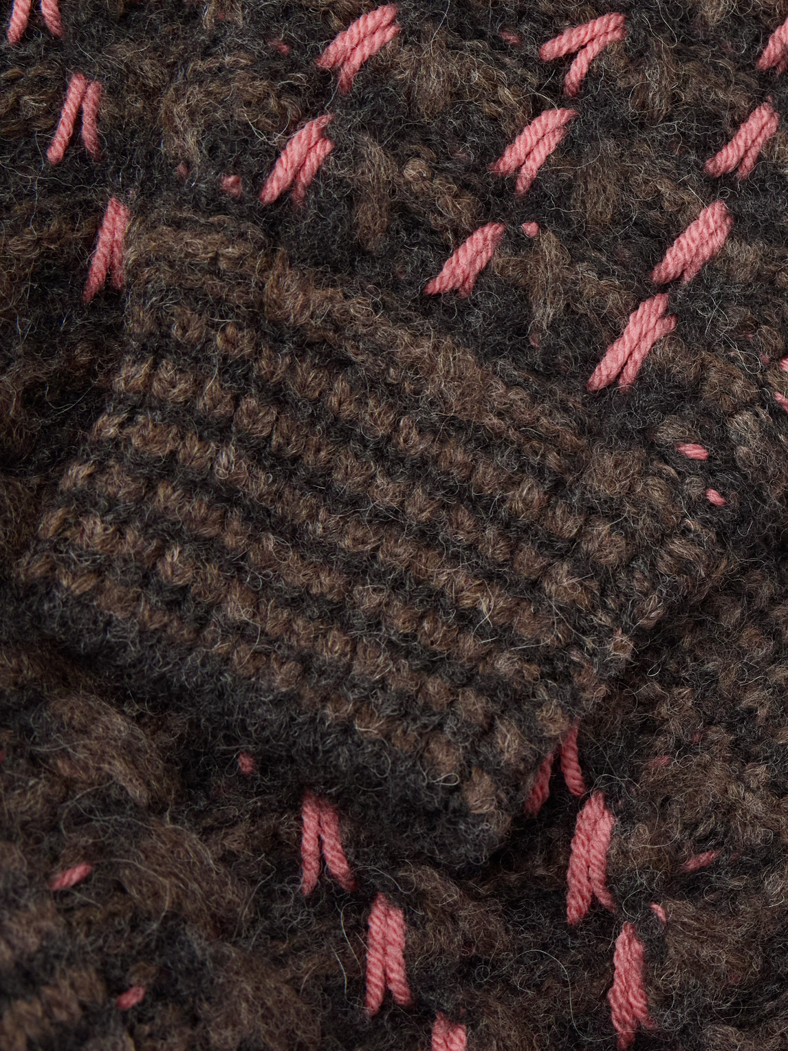 Canali Patterned Alpaca And Wool Blend Macro Jacquard Cardigan In Brown